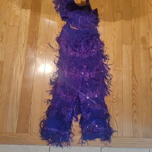 Purple Fringe Jumpsuit